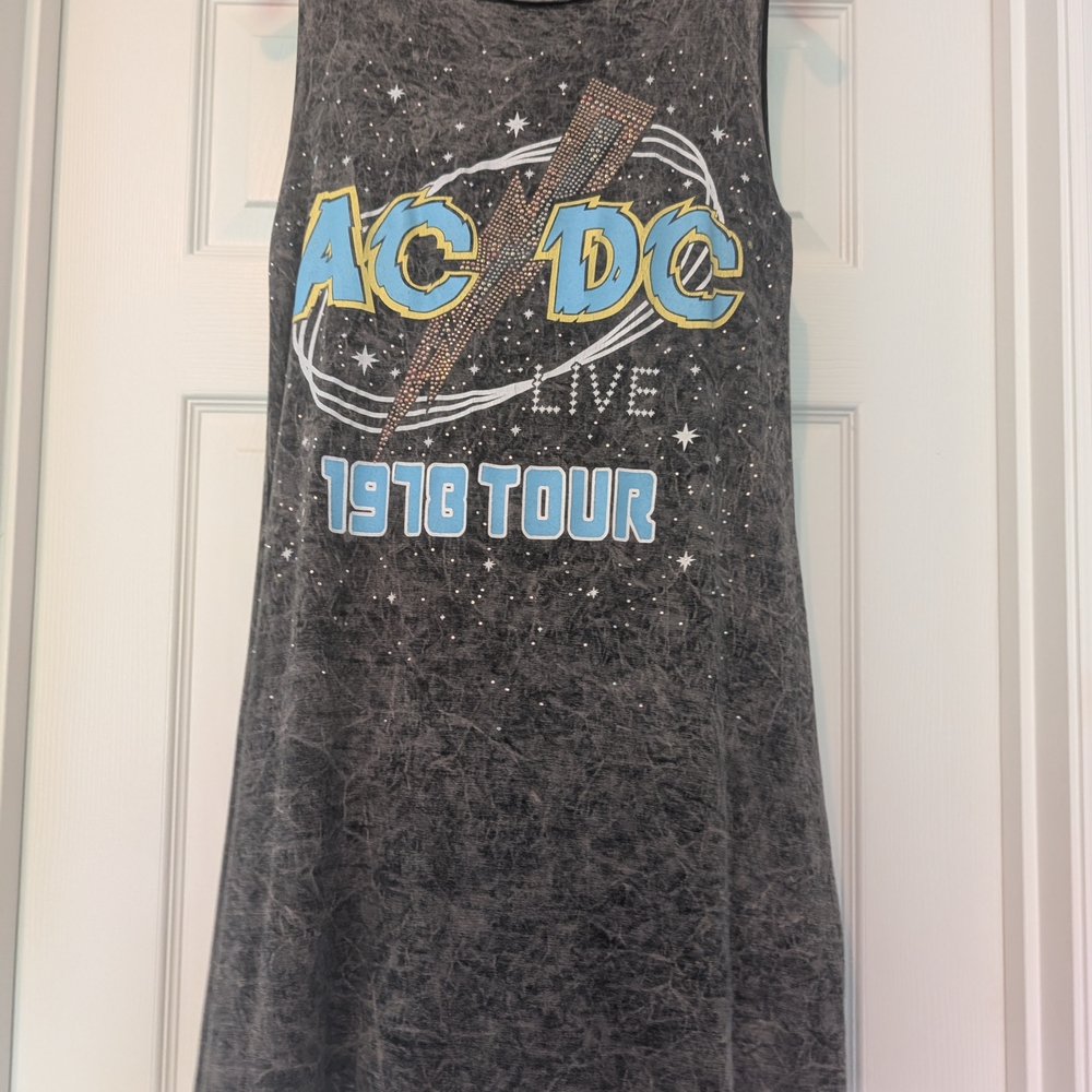 AC/DC Sleeveless Graphic Dress